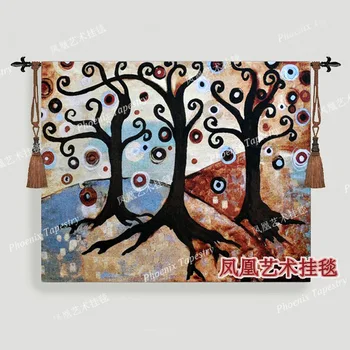 Resumo árvore paisagem II tapeçaria pendurada na parede bélgica antiga casa textil 113X138cm jacauard tecido de algodão H273