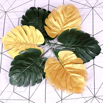 Simulação De Tartaruga Dourada Folha Artificial Folhas De Plantas De Casamento De Fundo Arranjo De Flor Decoração Paisagismo Folha De Plástico