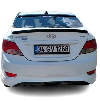Hyundai Accent Azul 2011-2019 Traseiro, pára-choque Personalizado, estilo pára-choque Traseiro Saia para Plástico Abs