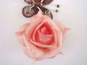 Grande Estoque Grande Promoção Agora!!!! 1000 X (6cm) Glitter Flor na Cabeça cor-de-Rosa Para Diy Flor de Coroa de flores, Buquê de Flores **