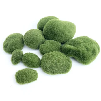 10pcs/Pack Artificial Moss Bolas para Jardins de Grama Planta de Espuma as Rochas Bonsai Decorativo Verde Musgo Artesanato