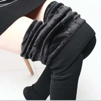 Inverno 6 Pérola de Cor de Veludo Quente Calças Leggings Desgaste Exterior Engrossar Um Senhoras de Calças de Lã Leggings para Mulheres Plus Calça Legging