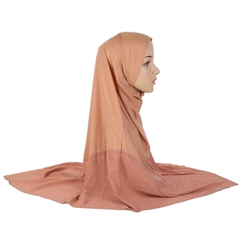 H113 tamanho Grande, macio gaze tecido bonito hijab muçulmano lenço islâmico lenço na cabeça chapéu de amira puxe headwrap