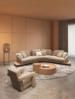 Alta qualidade de pano de sofá fosco, pano de curvas sala de estar de canto simples e moderno Japonês registo de cor perfilado grande família sofá