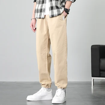 Homens casual calças de outono e inverno coreano moda versátil soltos roupas de trabalho Leggings esportes de Carga calças de agasalho