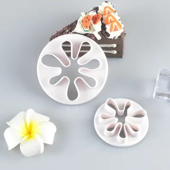 Off-the-shelf plástico ferramentas de impressão para bolos e biscoitos, açúcar, transformando DIY molde, 2pcs pequena palma relevo cortador de molde