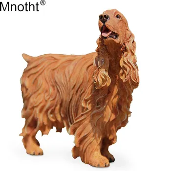 Mnotht Sentido Acessório 1/6 Marca Britânica Cocker Spaniel Modelo de Simulação de Brinquedos para Cão de Resina para a Figura de Ação Presentes Coleção m5n