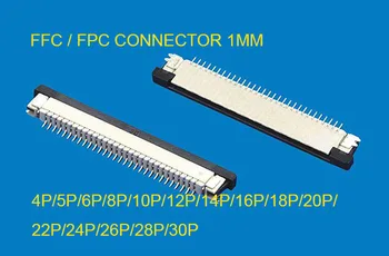 320pcs FFC / FPC conector de 1mm Kits de cada tamanho 20pcs 4Pin 5 6 7 8 10 12 14 30P Gaveta Tipo de Fita Mini Conector de Topo de Contato