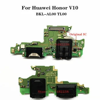 Original Porta USB de Carregamento Dock cabo do Cabo flexível Para o Huawei Honor V10 BKL-AL00 TL00 Carga Rápida Plug do Carregador+Microfone conector de Fone de ouvido
