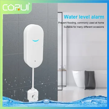 CORUI Tuya wi-Fi Alarme do escape da Água Sensor de Inundação do Detector Inteligente de Alarme Home Estouro E Cheio de Água Remoto de Alarme de Casa Inteligente Gadgets