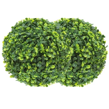 2 PCS 11 Polegadas Artificial de Plantas Topiary Bola Falso Buxo Bolas Decorativas para, Quintal,Varanda,Jardim,Decoração do Casamento