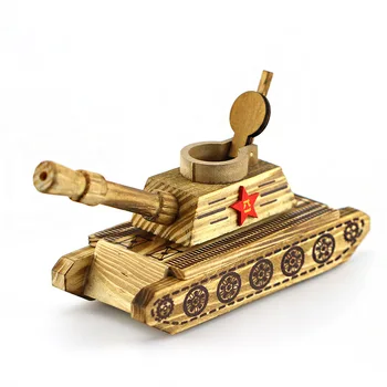 1pcs Mini Madeira Simulado Modelo Militar Criativas de Decoração de Casa de Artesanato Sala de estar Decoração do Quarto de Suprimentos Tanque de Miniaturas