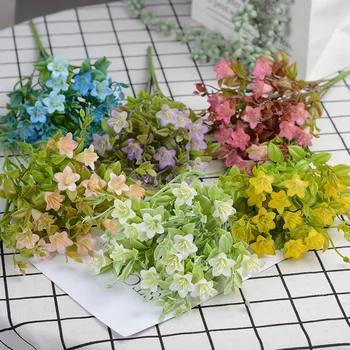 Mini Flores Artificiais com Folha de Plástico Falso Lily Plantas Aquáticas Sala de Casa Decoração do Casamento de Flor Flores Artificiales