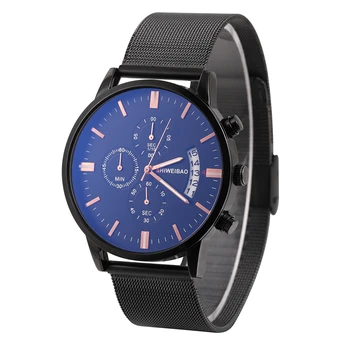 Homens de Quartzo Relógios as melhores marcas de relógios de Luxo, de Malha de Aço Impermeável Negócio de Relógios de pulso Para Homens Relógio de Presente Masculino Relógio