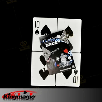 Quatro Cartas para um Grande Cartão Clássico Magic Adereços Truques de Magia 5pcs/monte
