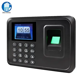 Biométrico de impressão digital do Comparecimento do Tempo da Máquina de Empregado Hora do Check-in Relógio Gravador de Bloqueio do Dispositivo de Sistema de Software Livre A6 2.4 polegadas
