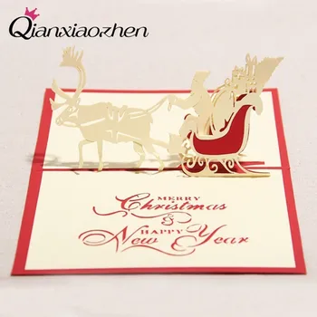 Qianxiaozhen 3d Cartões de Natal Feliz Natal, Cartões de Natal, Decoração de Feliz Ano Novo (Com Livre Envelopes)
