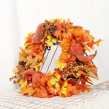 45cm Artificial de Abóbora Guirlanda de Porta de Outono, Natal, ação de Graças a Casa da Colheita de Outono de Halloween Decorações Ornamento de Férias Pingente