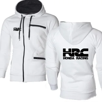 Homens Hoodies HRC corrida de moto do Logotipo do Carro de Impressão Casual Hip Hop Harajuku Manga Longa de Lã quente Mens zipper Jaqueta em Moletom Ma
