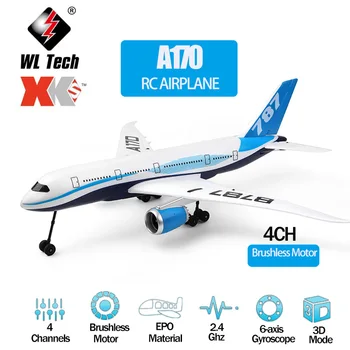 WLtoys XK A170 Avião de RC 660 mm de Envergadura de asas de 2,4 GHz 4CH de Controle Remoto de Avião 3D/6G Motor Brushless EPO Material Exterior Drone