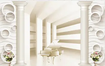 3d personalizados, papel de parede casa de banho 3d papel de parede Romano, coluna de piano pano de fundo mural 3d papel de parede de quarto de papel de parede moderno