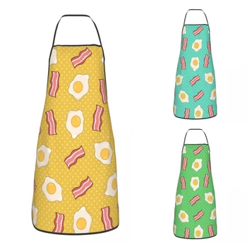Bacon E Ovo Pop Art Padrão Avental para Mulheres Homens Unisex Bib Cozinha Tablier Cozinha Chef de Jardinagem