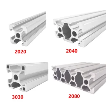 Linear de Trilho de Guia 2040 de Extrusão de Perfil de Alumínio da UE Padrão Europeu Anodizado 300/400/500mm 2040 CNC para Impressora 3D Parte