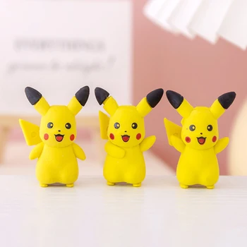 Pokémon Borracha Cartoon Pikachu Borracha Criativo tridimensional Inserível Lápis Lápis Borracha Lápis Presente Caso Prémio
