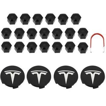 Funce Tesla Model 3 X S Centro De Roda Caps Hub Kit De Parafusos Decorativos Pneus Modificação Acessórios Emblema Emblema