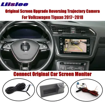 Carro Câmera de Visão Traseira VW Tiguan 2017 2018 2019 Original de Exibição de Estacionamento para Trás CAM HD CCD Inteligente e Dinâmica Trajetória de Imagem