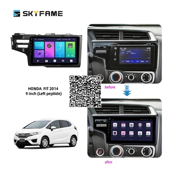 SKYFAME auto-Rádio Estéreo Para Honda Fit Jazz 2 Furos 2014-2019 Android Multimídia Sistema de Navegação GPS Leitor de DVD