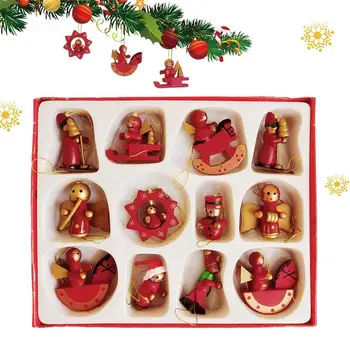 Decorações Para Árvores De Natal Bonito Tema De Natal, Boneco De Neve Desenhos Animados Artesanato Em Madeira Pingente Para O Feriado De Natal Decoração