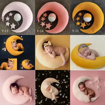 Temas criativos Lua estrela poseing travesseiro de Bebê chapéu de Fotografia de Recém-nascido adereços Cesta de enchimento estilo coreano acessórios