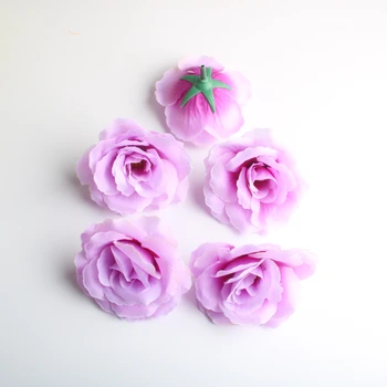300pcs/monte Homem feito de Seda lilás Rosa Flor na Cabeça 7cm de Largura de Casamento Festa de DIY Decoração de Flores Artificiais