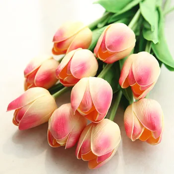 32cm de alta de Alta qualidade PU de flores Artificiais tulip festa de casamento Festivo flores artificiais falso flores ikebana decoração de casa buquê