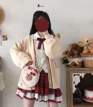 Estudante Japonês Jk Uniforme Kawaii Girl Diário Retro Correspondência De Cor Da Manta De Renda Da Folha De Lotus Laço Bonito Saia De Cosplay Cos Loli