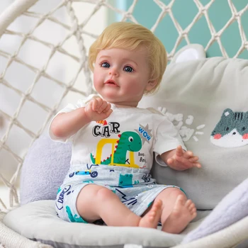 O renascimento boneca de simulação menino de 3 meses artesanal 3D pele, veias visíveis
