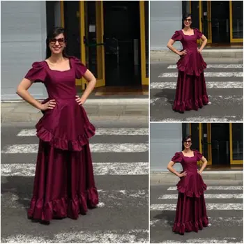 História!Cliente-feito de algodão Vermelho 1800 vestido Vitoriano de 1860 guerra Civil, Vestido de Teatro Reenactor Traje Vestido de Renascença V-408