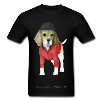 Fitness Mens Tshirt Beagle, Cão de Impressão Homens de Preto, T-Shirt animal de Estimação o Amante de desenhos animados feitos sob encomenda do T-shirt Sem Fade de Alta Qualidade Harajuku
