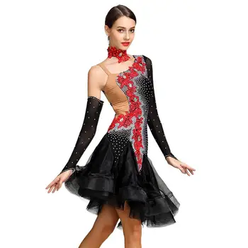 Nova Vinda De Alta Qualidade Do Desempenho Concorrência De Desgaste De Dança Latina Vestido De Mulher