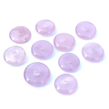1 Pcs de mão esculpida polido natural quartzo rosa pedra de cristal paz fivela