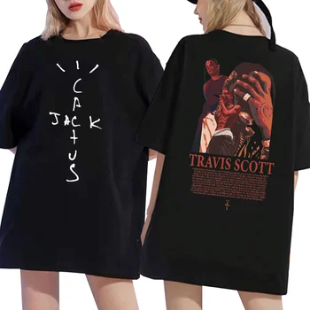Scott Travis Camisetas ASTROWORLD T-Shirt Homens Mulheres Verão Harajuku Hip Hop Tee Tops Cactus Jack Impressão de Camisetas Adolescentes Manga Curta