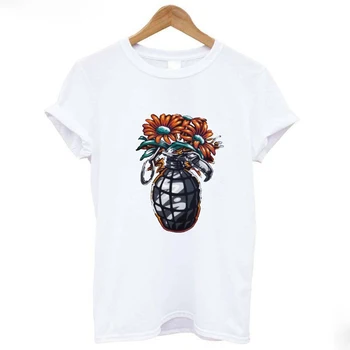 bomba de flores gráfico funny t-shirt das mulheres de grandes dimensões verão tops tee hipster streetwear estética tshirt mulheres roupas de harajuku