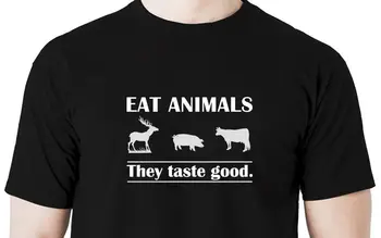 Tops De Verão Fresco Funny T-Shirt De Comer Animais, O Bom Gosto, A Camisa De T - Vegan Vegetarianos, Carnívoros, Carne, Bacon, Estilo De Verão Camisa