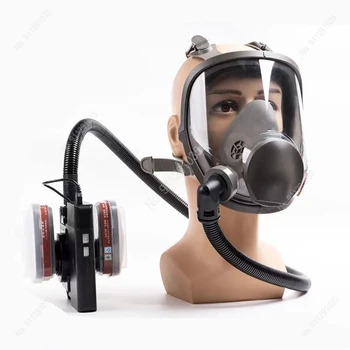 Eléctrica anti-tinta de spray de pesticidas químicos máscara de gás gás respirador fã total máscara de gás