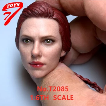 1/6 Escala TTTOYS Viúva Agente 7.0 Scarlett Johansson Mulher Soldado Cabeça de Escultura Esculpida com uma Longa Trança de Cabelo Vermelho Modelo