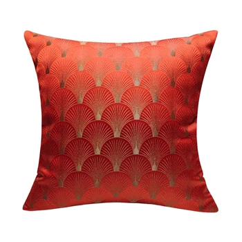 Luxo Contemporâneo Fã-em Forma de Meia volta para Casa Tecido Vermelho Capa de Almofada Decorativa Interior do Quadrado fronha 45 x 45cm 1pc/monte