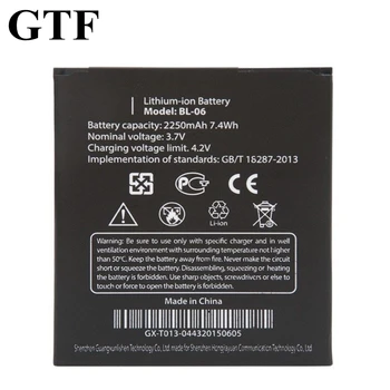 GTF 3,7 V 2250mAh de Telefone Celular Recarregável da Bateria do Celular BL-06 Para THL T6 T6S T6C T6Pro Substituição de Bateria de Iões de Lítio