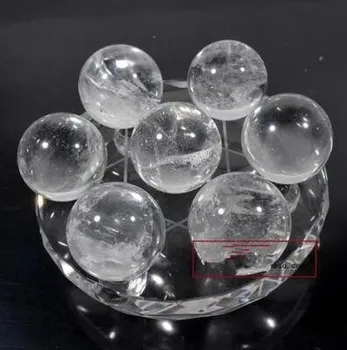 Natural de Pedras Semi-Preciosas Sete Estrelas Matriz de White Bola de Cristal D 3cm/2,5 cm
