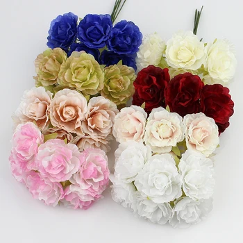3cm de seda, flores Artificiais, flores rosa para a decoração do casamento de DIY de Coroa de flores, Presente Scrapbooking Artesanal Falso Flor 60pcs/monte